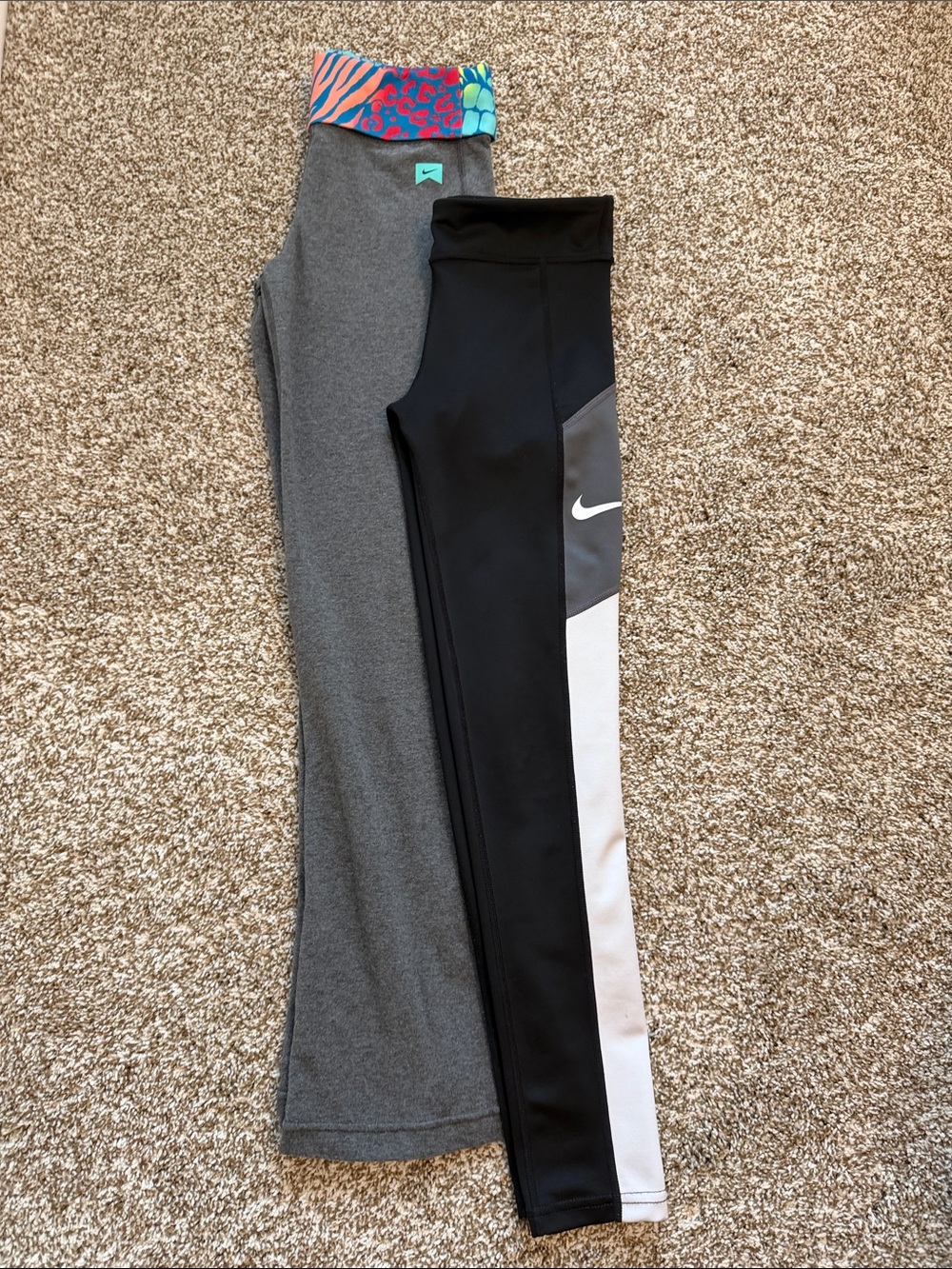 Nike Kids Girls Legging Bundle - Flare and Stretch - Size M (10-12)